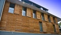Modern wooden house facade