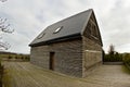 Modern wooden house facade made of horizontal planks