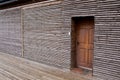 Modern wooden house facade made of horizontal planks