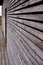 Modern wooden house facade made of horizontal planks Royalty Free Stock Photo