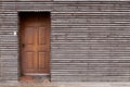 Modern wooden house facade made of horizontal planks Royalty Free Stock Photo