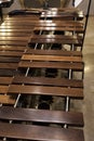 Modern wooden marimba closeup