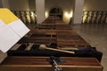 Modern wooden marimba closeup