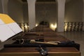 Modern wooden marimba closeup