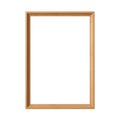 Modern wooden picture frame mockup isolated on transparent white background, Portrait vertical minimal style frame mock up Royalty Free Stock Photo