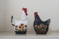 Modern wooden rooster figurine house decoration