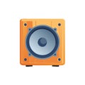 Modern Wooden Speaker Box with Large Driver and Four Screws Royalty Free Stock Photo