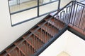 The modern wooden stair way in home Royalty Free Stock Photo