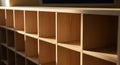 Modern Wooden Storage Cubbies Royalty Free Stock Photo