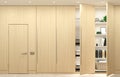 Modern wooden wardrobe and minimalist doors furniture Royalty Free Stock Photo