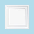 Modern Wooden White Square Wall Frame for Special Moments Memories Photo. Vector Illustration Royalty Free Stock Photo