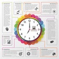 Modern work time management planning infographics. Business concept. Vector illustration Royalty Free Stock Photo