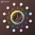 Modern work time management planning infographics. luxury design template. Vector illustration