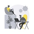 Modern workplace abstract concept vector illustration.