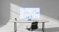 Modern Workspace with Data Analytics Dashboard Royalty Free Stock Photo