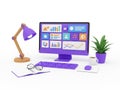 Modern workspace with data analytics display Royalty Free Stock Photo
