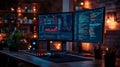 modern workspace dual monitor setup Royalty Free Stock Photo