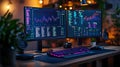 modern workspace dual monitor setup Royalty Free Stock Photo