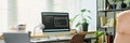 Modern Workspace Featuring Computer Screen Displaying Neural Network Coding Royalty Free Stock Photo
