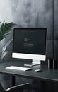 A modern workspace featuring a sleek desktop computer and minimalistic design elements, perfect for productivity and innovation