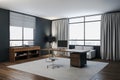 Modern workspace manager in a contemporary interior