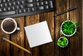 Modern workspace vector set with stationery Royalty Free Stock Photo