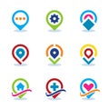 Modern World App Map Locator Social Internet Community Position Flat Icon. EPS10