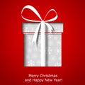 Modern Xmas greeting card with Christmas gift box