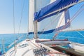 Modern Yacht main sail and deck Royalty Free Stock Photo