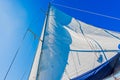 Modern Yacht main sail. Royalty Free Stock Photo