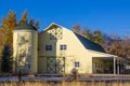 Modern Yellow Barn With Overhang Royalty Free Stock Photo