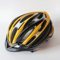 Modern Yellow and Black Bicycle Helmet Royalty Free Stock Photo