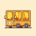 Modern yellow bus icon. Flat design. Royalty Free Stock Photo