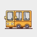 Modern yellow bus icon. Flat design. Royalty Free Stock Photo