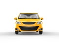 Modern yellow generic compact small car - front view Royalty Free Stock Photo