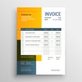 Modern yellow invoice template design Royalty Free Stock Photo