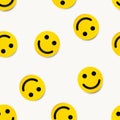 Modern yellow laughing happy smile seamless background. Royalty Free Stock Photo