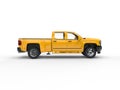 Modern yellow pickup truck - side view Royalty Free Stock Photo