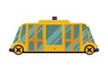 Modern Yellow School Bus, Side View, School Students Transportation Vehicle Flat Vector Illustration Royalty Free Stock Photo