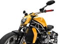 Modern yellow super bike - tail extreme closeup shot