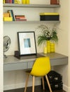 Modern yellow working table with accessories