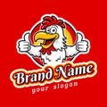 Modern Yummy Fried Chicken Emblem Logo Template