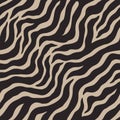 Modern Zebra Stripes Seamless Pattern. Abstract Animal Skin Print in Contemporary Style. Vector Stripes Background Royalty Free Stock Photo