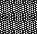 Modern zigzag contrast geometric seamless pattern. Rhombus graph