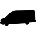 A silhouette of a modern van Royalty Free Stock Photo