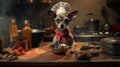 Modernism-inspired Cooking Halloween Pet: The Walking Dead Chef Dog