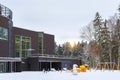 Modernist building made of glass and concrete