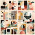 Modernist collages that combine different visual elements. Can be used as wall decorations. Abstract illustrations and