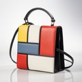 Modernist Color-blocked Mosaic Bag - Minimalistic Swiss Style