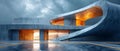 Modernist Concrete Haven at Twilight. Concept Architecture, Modern Design, Concrete, Twilight,